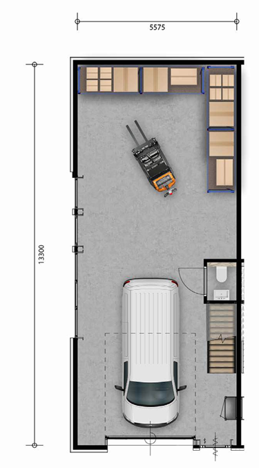 Plattegrond van de begane grond van Type 01
