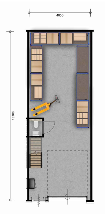 Plattegrond van de begane grond van Type 02