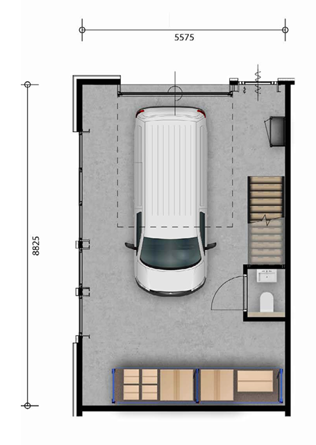 Plattegrond van de begane grond van Type 03